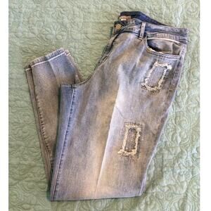 Via Ritina y2k Style Distressed Bling Denim Cropped Jeans
